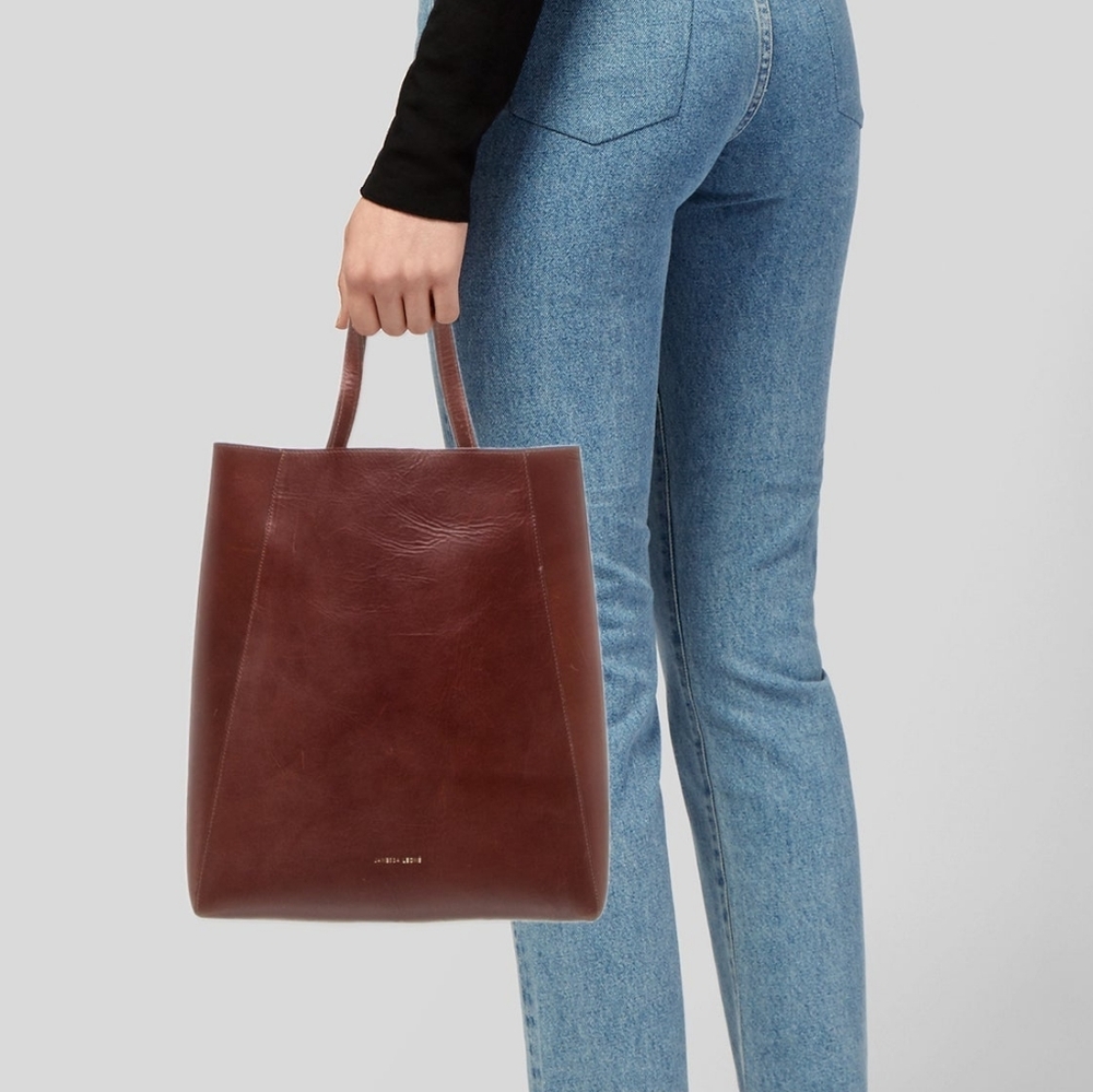 Janessa Leon Brown Leather Tote Purse